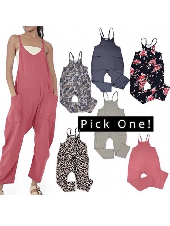 Pants - Casual V-Neck Sleeveless Harem Overall Jumpsuit